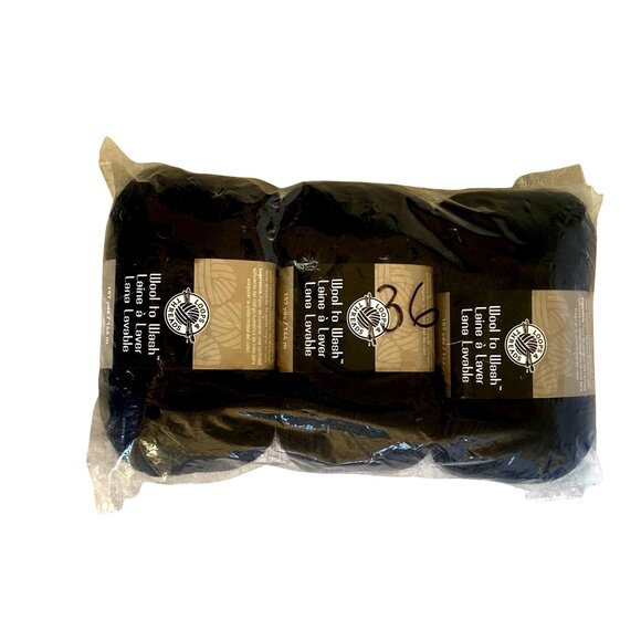 6 Skeins Loops & Threads Wool To Wash Yarn - Medium Weight Black New NIP - Picture 8 of 13